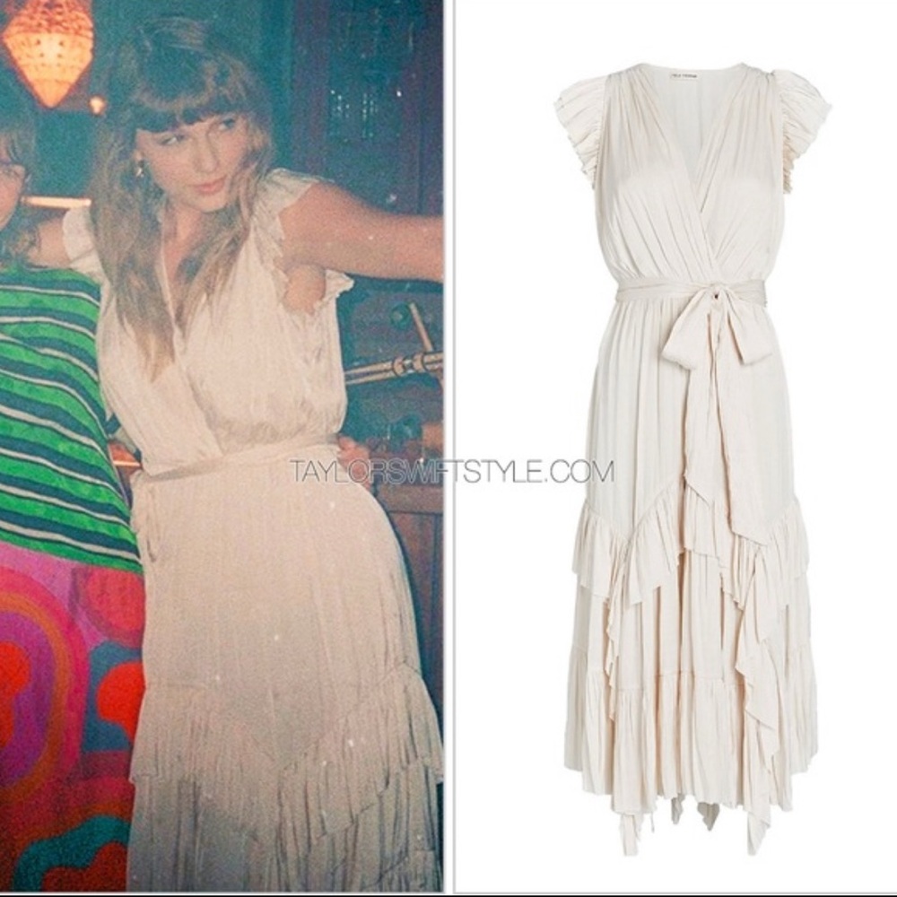 Ulla Johnson Cream Midi Dress - as worn by Taylor Swift!